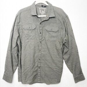 Kuhl Shirt Mens Large Gray Shiftr Granite Long Sleeve Button Up Linen Blend